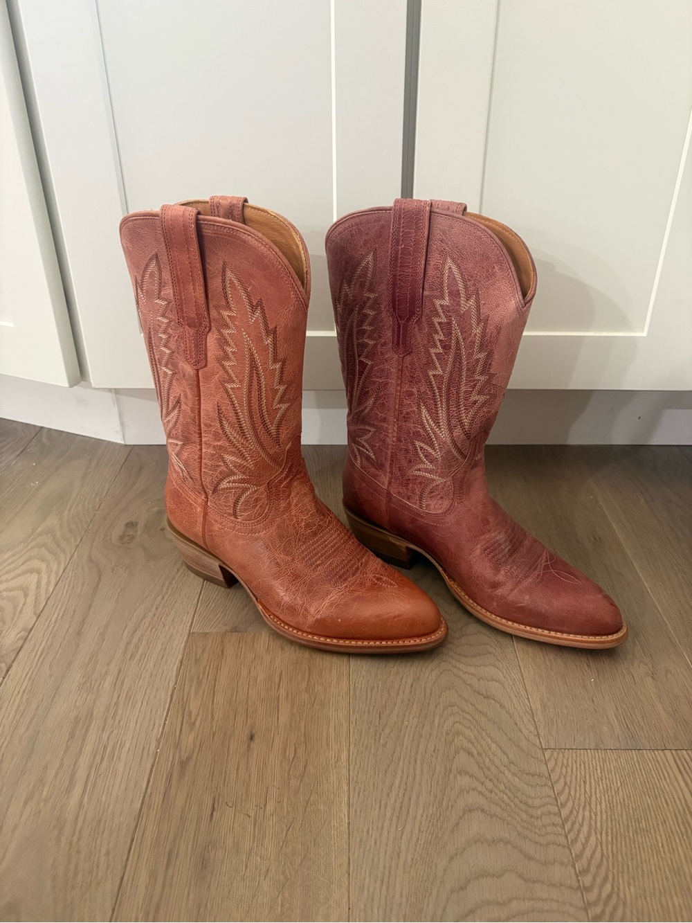 Tecovas The Jamie Pink frost  Leather Western Boots  US 6.5